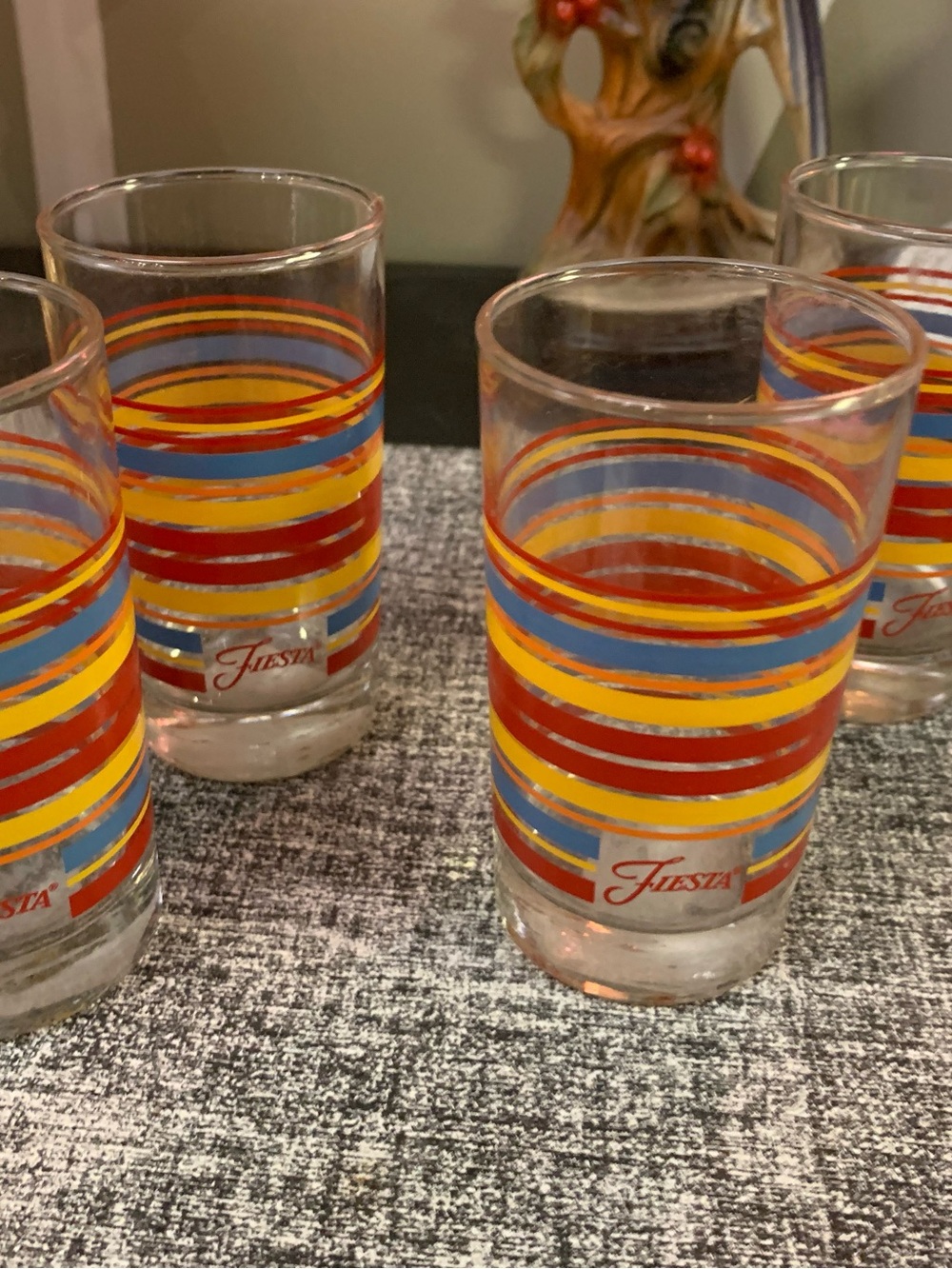 Fiesta Glasses with Red, Yellow and Blue Stripes